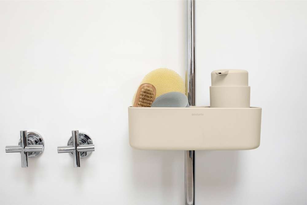 Shower Caddy, RENEW, 24,4 x 13,3 x H 7,5 cm , Brabantia, Soft Beige in the group Storage / Bathroom storage / Bath and shower caddies at SmartaSaker.se (41472)
