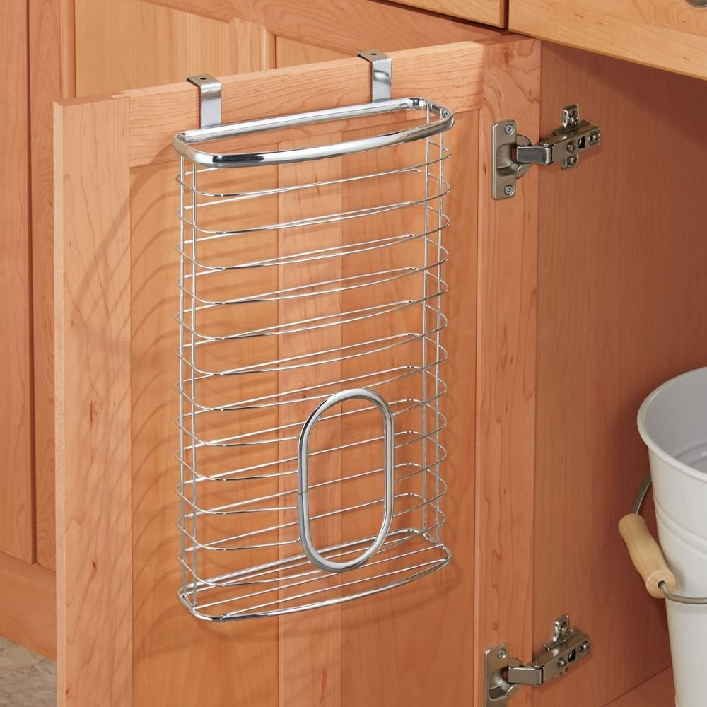 Basket for cabinet door for plastic bags, AXIS, 20,6 x 10 x H 37,6 cm, Silver in the group Storage / Kitchen storage / Kitchen cabinet organizers / Under sink storage at SmartaSaker.se (41474)