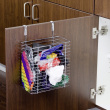 Basket for cabinet door, PLASTIC BAG ORGANIZER, 12 x 20 x H30 cm, Silver Basket for cabinet door, PLASTIC BAG ORGANIZER, 12 x 20 x H30 cm, Silver