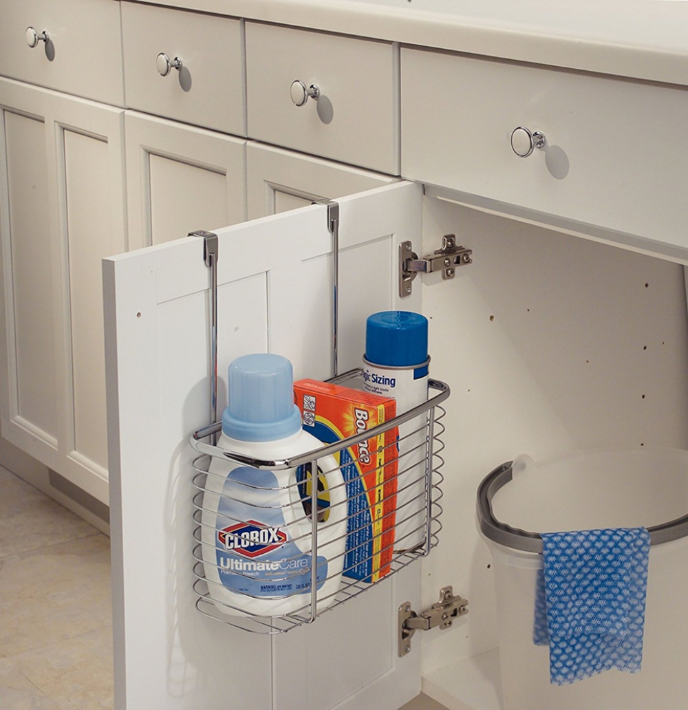 Basket for cabinet door, High, ID CABINET BASKET, 15 x 28 x H 35 cm,Silver in the group Storage / Kitchen storage / Kitchen cabinet organizers / Under sink storage at SmartaSaker.se (41476)