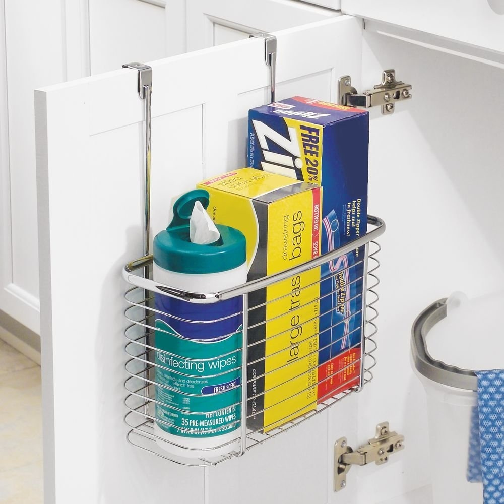 Basket for cabinet door, High, ID CABINET BASKET, 15 x 28 x H 35 cm,Silver in the group Storage / Kitchen storage / Kitchen cabinet organizers / Under sink storage at SmartaSaker.se (41476)