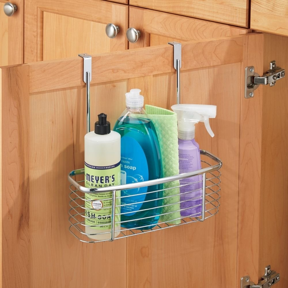 Basket for cabinet door, Low, AXIS, 28 x 13,5 x H30,5 cm, Silver in the group Storage / Kitchen storage / Kitchen cabinet organizers / Under sink storage at SmartaSaker.se (41477)