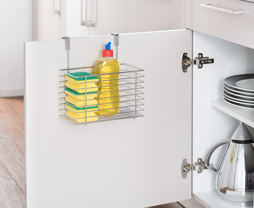 Basket in metal for cabinet door, LARGE EINHÄNGEKORB, 24 x 15 x H24,5cm, Silver in the group Storage / Kitchen storage / Kitchen cabinet organizers at SmartaSaker.se (41481)