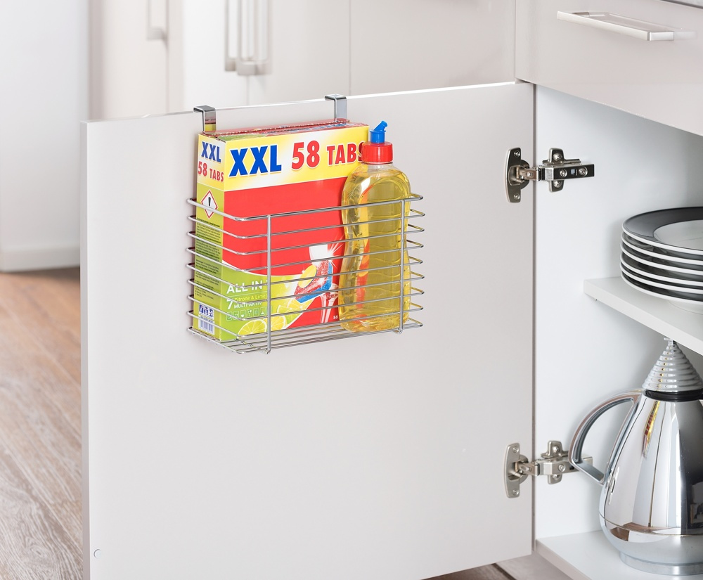 Basket in metal for cabinet door, LARGE EINHÄNGEKORB, 24 x 15 x H24,5cm, Silver in the group Storage / Kitchen storage / Kitchen cabinet organizers at SmartaSaker.se (41481)