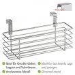 Basket for cabinet door, SLIM EINHÄNGEKORB, 24 x 10 x H 11,5 cm, Silver Basket for cabinet door, SLIM EINHÄNGEKORB, 24 x 10 x H 11,5 cm, Silver