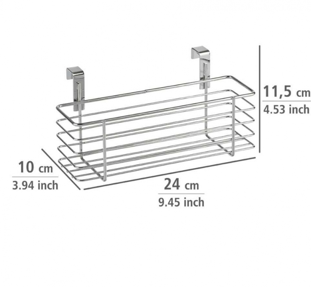 Basket for cabinet door, SLIM EINHÄNGEKORB, 24 x 10 x H 11,5 cm, Silver in the group Storage / Kitchen storage / Kitchen cabinet organizers / Under sink storage at SmartaSaker.se (41482)