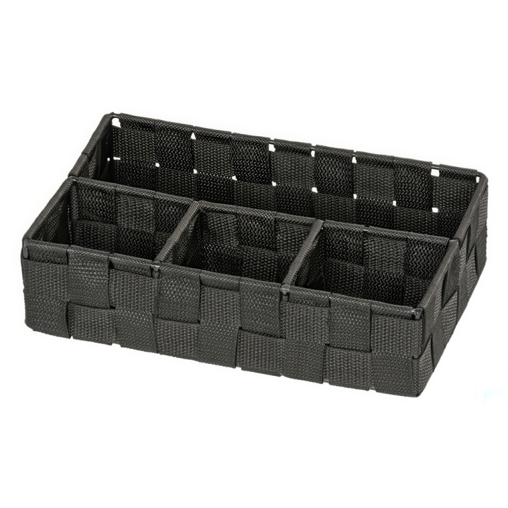 Basket Organizer, 4 compartments, ADRIA, Small, 17 x 26 x H6,5 cm, black in the group Storage / Cleaning and waste sorting / Cleaning baskets at SmartaSaker.se (41487)