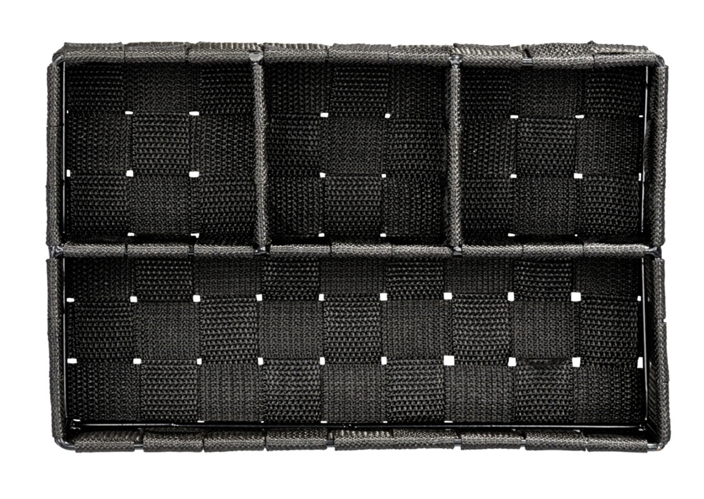Basket Organizer, 4 compartments, ADRIA, Small, 17 x 26 x H6,5 cm, black in the group Storage / Cleaning and waste sorting / Cleaning baskets at SmartaSaker.se (41487)