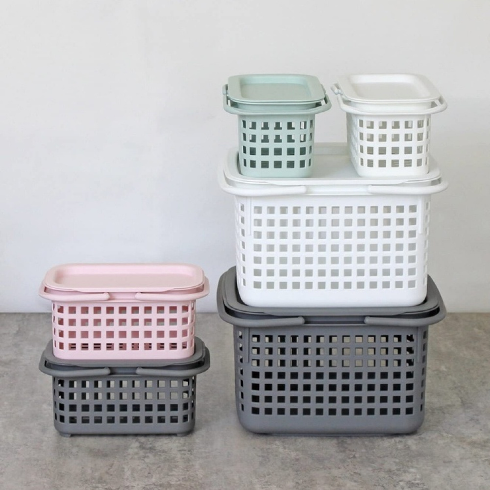 Basket with Lid from Japan, 23 L, CESTINO MEDIUM, 42 × 35 × H 25 cm, Green in the group Storage / Storage room and garage / Baskets and buckets at SmartaSaker.se (41490)