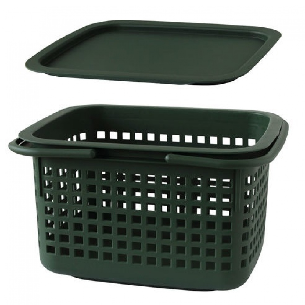 Basket with Lid from Japan, 23 L, CESTINO MEDIUM, 42 × 35 × H 25 cm, Green in the group Storage / Storage room and garage / Baskets and buckets at SmartaSaker.se (41490)