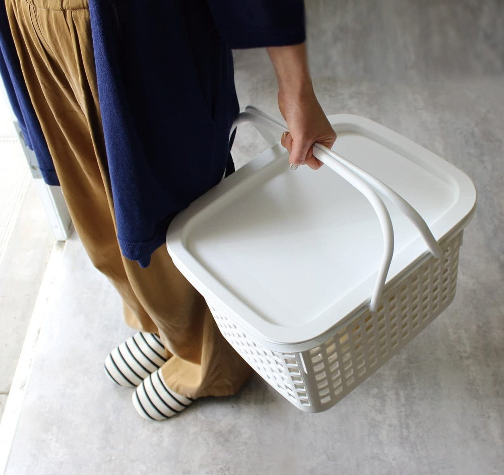 Basket with Lid from Japan, 23 L, CESTINO MEDIUM, 42 × 35 × H 25 cm, Green in the group Storage / Storage room and garage / Baskets and buckets at SmartaSaker.se (41490)
