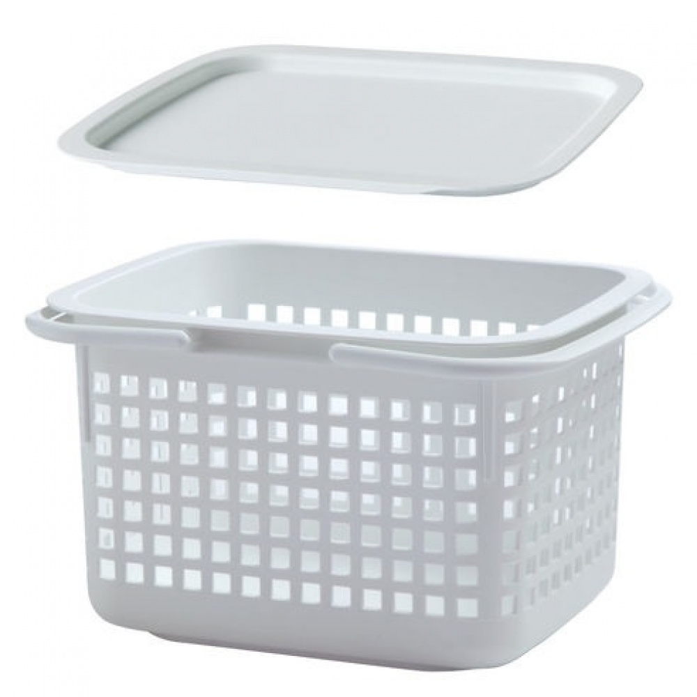 Basket with Lid from Japan, 23 L, CESTINO MEDIUM, 42 × 35 ×H 25 cm, White in the group Storage / Storage room and garage / Baskets and buckets at SmartaSaker.se (41491)