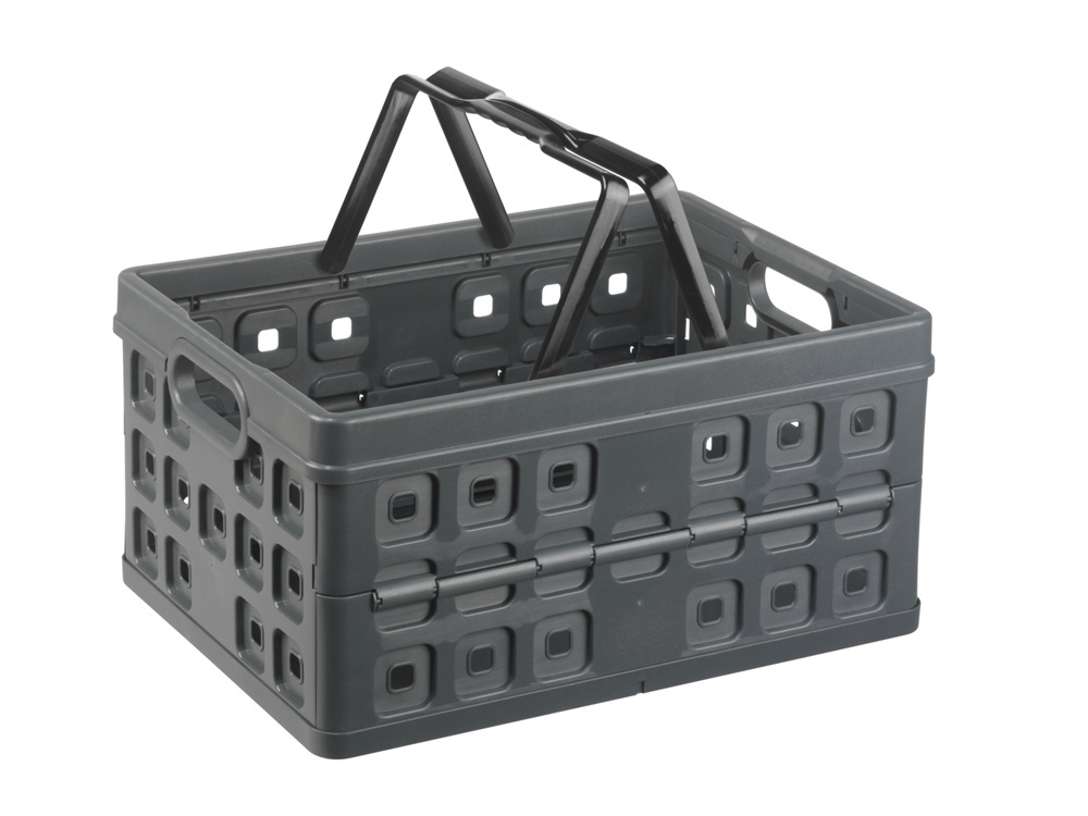 Basket, Foldable, With handle, 32 L, LARGE VOUWKRAT, 49 x 36 x H24,5 cm, Dark Grey in the group Storage / Storage room and garage at SmartaSaker.se (41497)