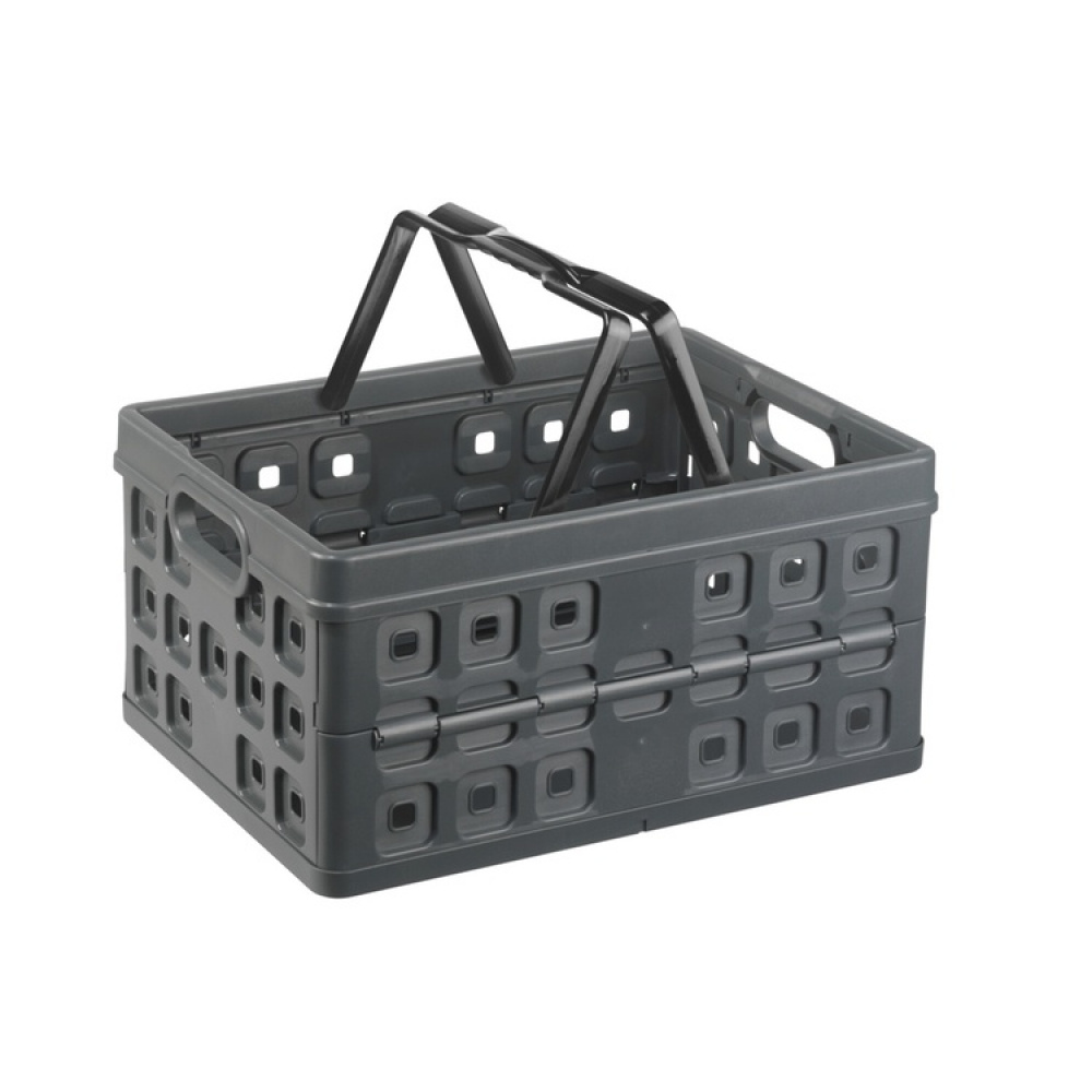 Basket, Foldable, With handle, 32 L, LARGE VOUWKRAT, 49 x 36 x H24,5 cm, Dark Grey in the group Storage / Storage room and garage at SmartaSaker.se (41497)