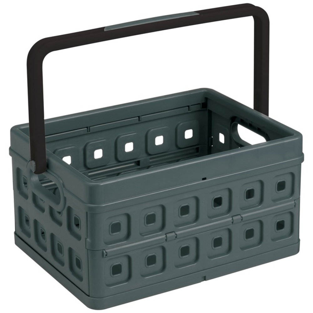 Basket, Foldable, With handle, 24 L, MEDIUM VOUWKRAT, 44 x 31,5 x H21 cm, Dark Grey in the group Storage / Storage room and garage / Baskets and buckets at SmartaSaker.se (41498)