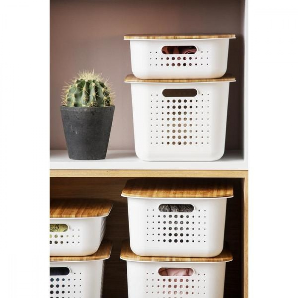 Basket, SMARTSTORE 13L BASKET RECYCLED, 37 x 28 x H20 cm, White in the group Storage / Storage room and garage / Baskets and buckets at SmartaSaker.se (41500)