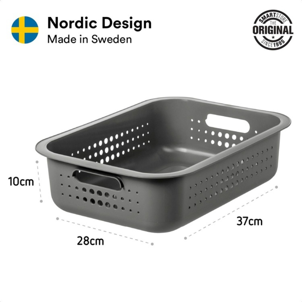 Basket, SMARTSTORE 6L BASKET RECYCLED, 37 x 28 x H10 cm, Grey in the group Storage / Storage room and garage / Baskets and buckets at SmartaSaker.se (41501)