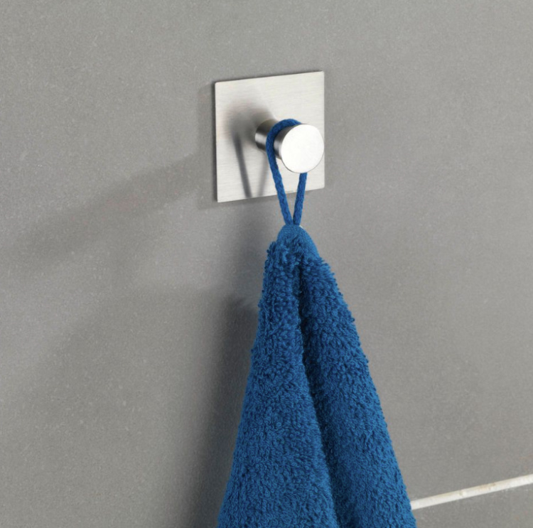 Hook / knob, Self-adhesive, Square, ACCADIA cm, 5,5 x 5,5 cm Matt Stainless steel in the group Storage / Magnets and adhesives / Self-adhesive hooks at SmartaSaker.se (41508)