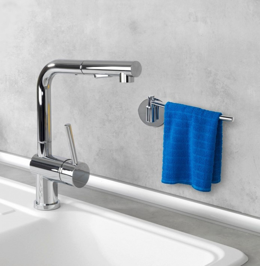 Hook for dishcloth, Metal, Adhesive, TURBO-LOC, Silver in the group Storage / Kitchen storage / Dish racks and sink accessories at SmartaSaker.se (41509)