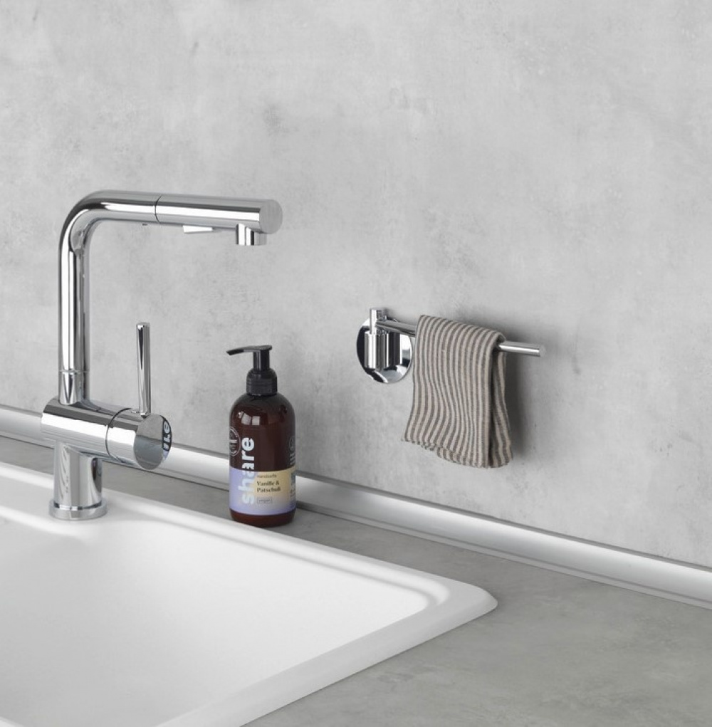 Hook for dishcloth, Metal, Adhesive, TURBO-LOC, Silver in the group Storage / Kitchen storage / Dish racks and sink accessories at SmartaSaker.se (41509)