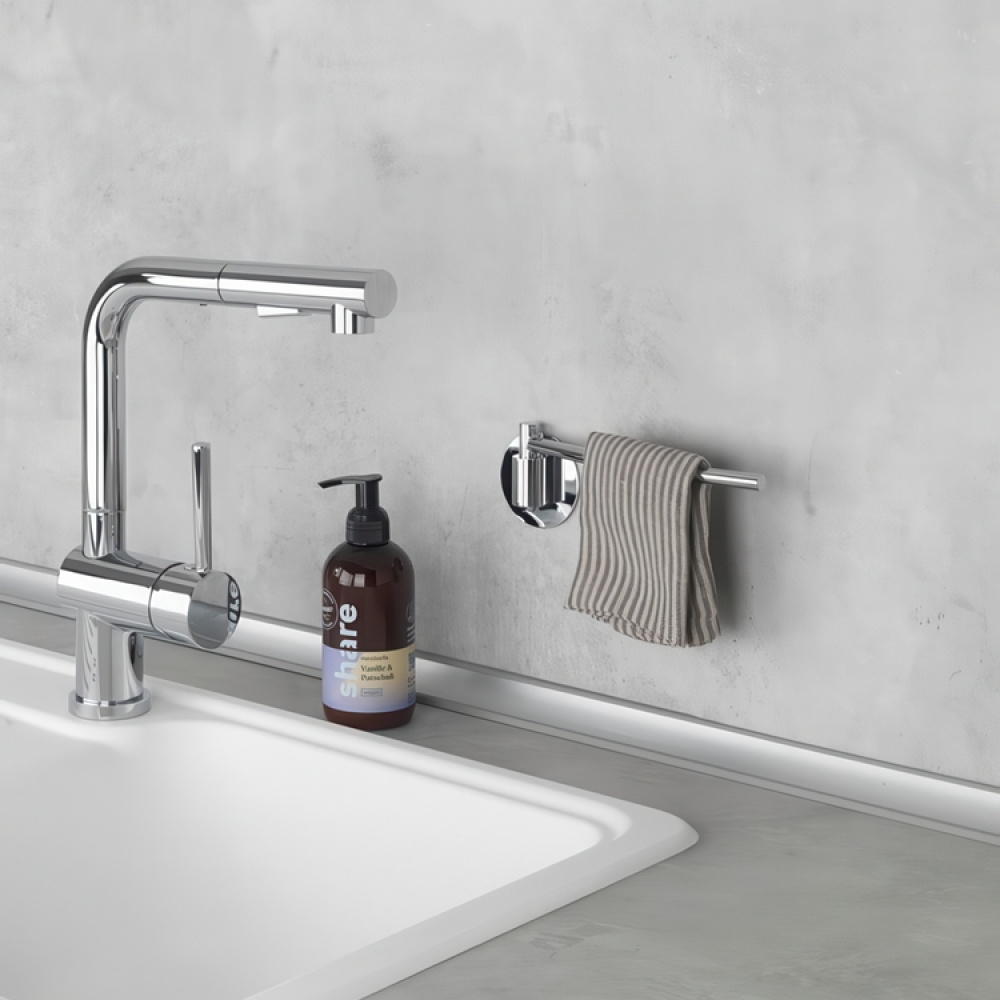 Hook for dishcloth, Metal, Adhesive, TURBO-LOC, Silver in the group Storage / Kitchen storage / Dish racks and sink accessories at SmartaSaker.se (41509)