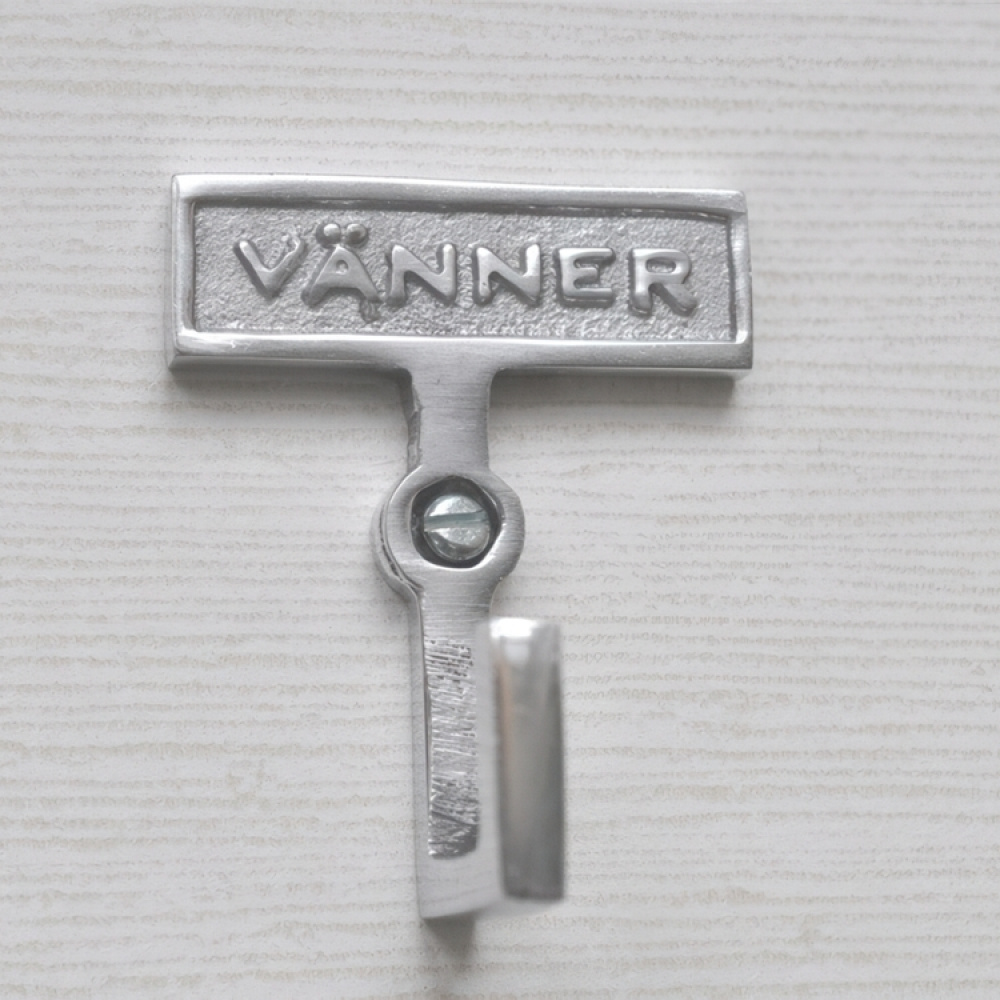 Hook with sign, VÄNNER, H 7 cmExmez, Aluminium in the group Storage / Bathroom storage at SmartaSaker.se (41522)
