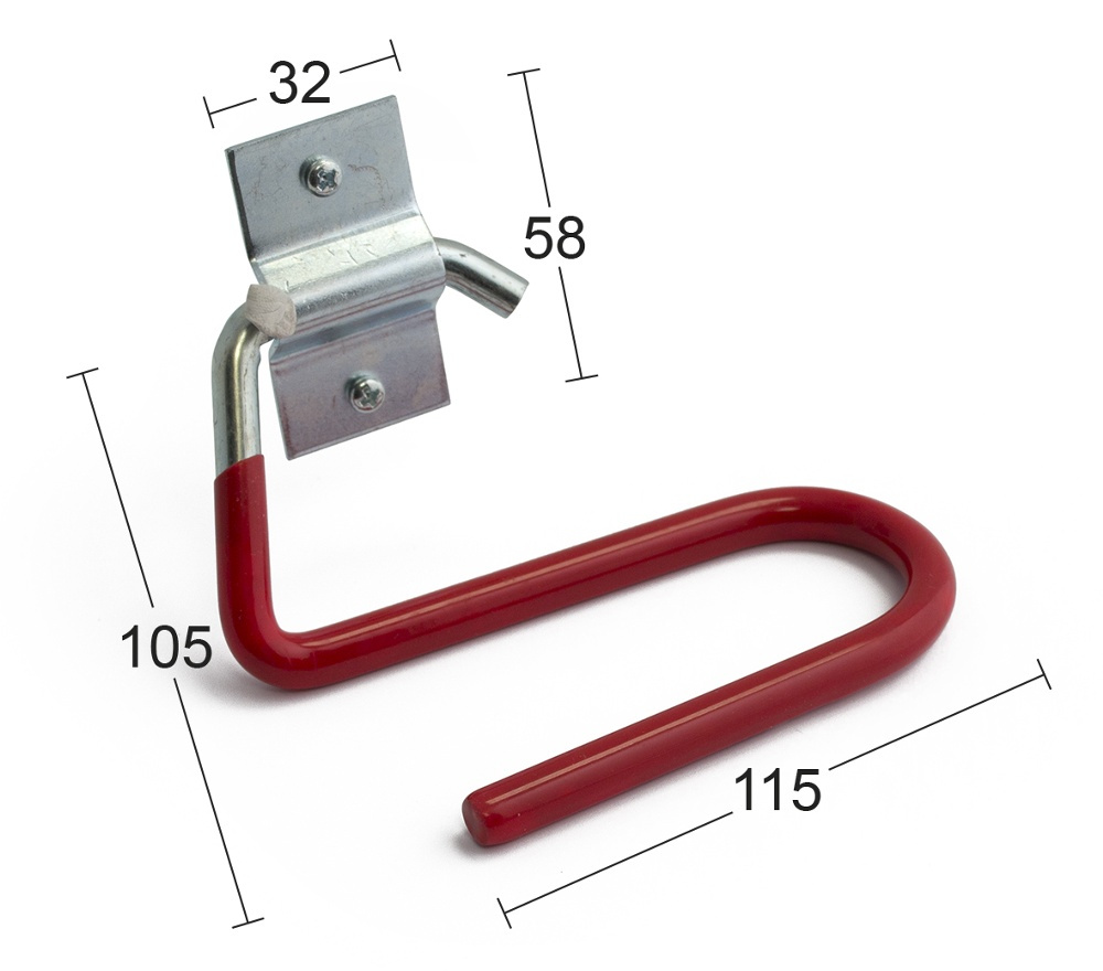 Ski holder Utility Hook, HABO, 11,5 cm, Steel, Röd in the group Storage / Storage room and garage / Utensil holders at SmartaSaker.se (41526)