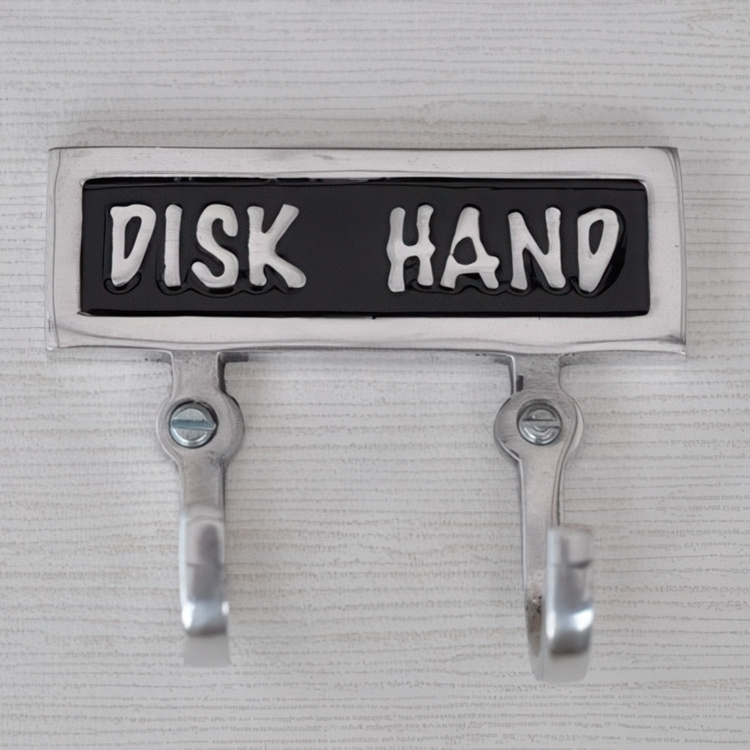 Double hook, DISK & HAND, Exmez, Black / aluminum in the group Storage / Magnets and adhesives / Signs and labels at SmartaSaker.se (41530)