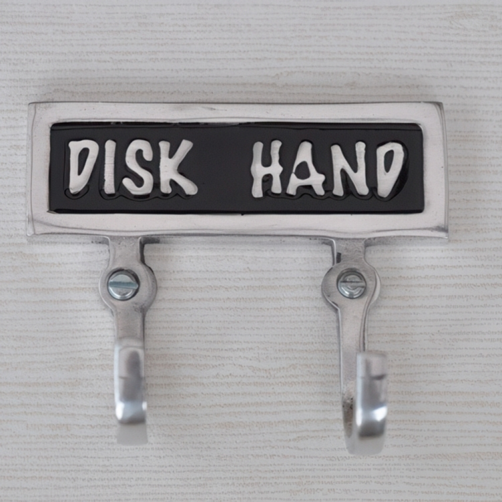 Double hook, DISK & HAND, Exmez, Black / aluminum in the group Storage / Magnets and adhesives / Signs and labels at SmartaSaker.se (41530)