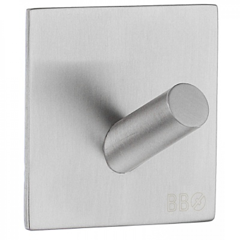 Hook, Self-adhesive, Square, BESLAGSBODEN, 4,5 x H 4,5 cm, Brushed stainless steel in the group Storage / Magnets and adhesives / Self-adhesive hooks at SmartaSaker.se (41534)