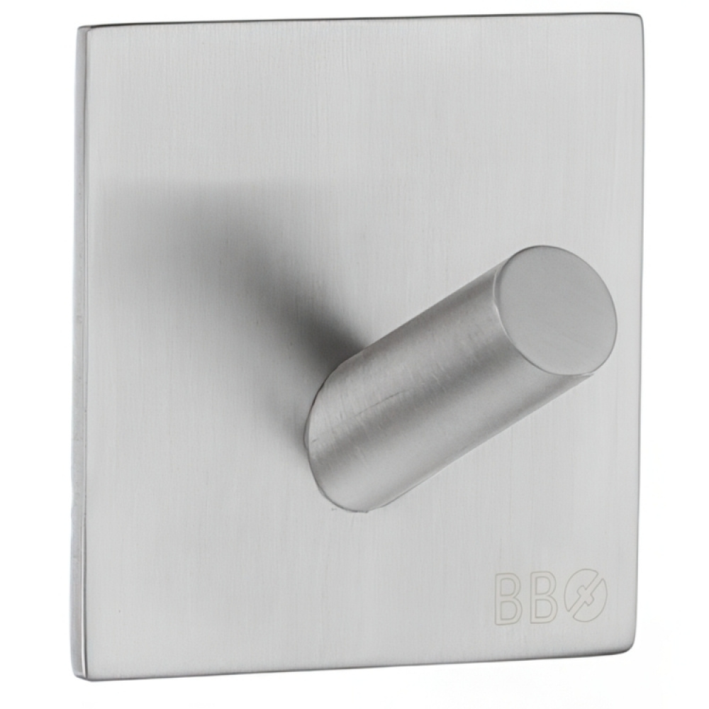 Hook, Self-adhesive, Square, BESLAGSBODEN, 4,5 x H 4,5 cm, Brushed stainless steel in the group Storage / Magnets and adhesives / Self-adhesive hooks at SmartaSaker.se (41534)