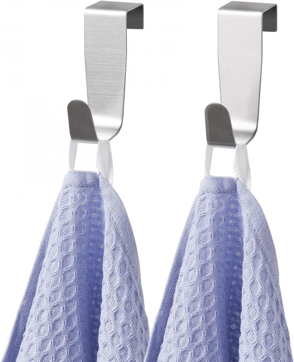Hooks over cabinet door, Set of 2, Brushed stainless steel, SIMPLY SMART, Silver in the group Storage / Bedroom storage / Over door hooks at SmartaSaker.se (41548)