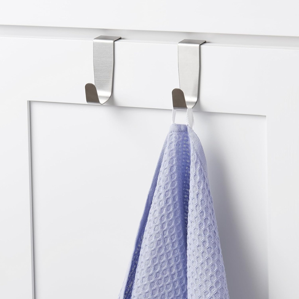 Hooks over cabinet door, Set of 2, Brushed stainless steel, SIMPLY SMART, Silver in the group Storage / Bedroom storage / Over door hooks at SmartaSaker.se (41548)