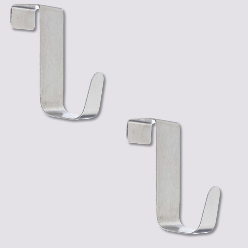 Hooks over cabinet door, Set of 2, Brushed stainless steel, SIMPLY SMART, Silver in the group Storage / Bedroom storage / Over door hooks at SmartaSaker.se (41548)