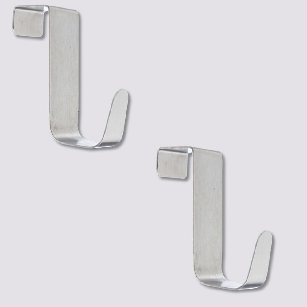 Hooks over cabinet door, Set of 2, Brushed stainless steel, SIMPLY SMART, Silver in the group Storage / Bedroom storage / Over door hooks at SmartaSaker.se (41548)