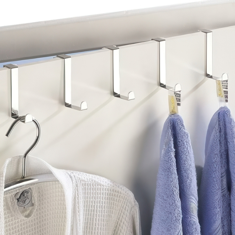 Hooks for cabinet door / door, Set of 6, TüRGARDEROBENHAKEN, Silver in the group Storage / Bedroom storage / Over door hooks at SmartaSaker.se (41549)
