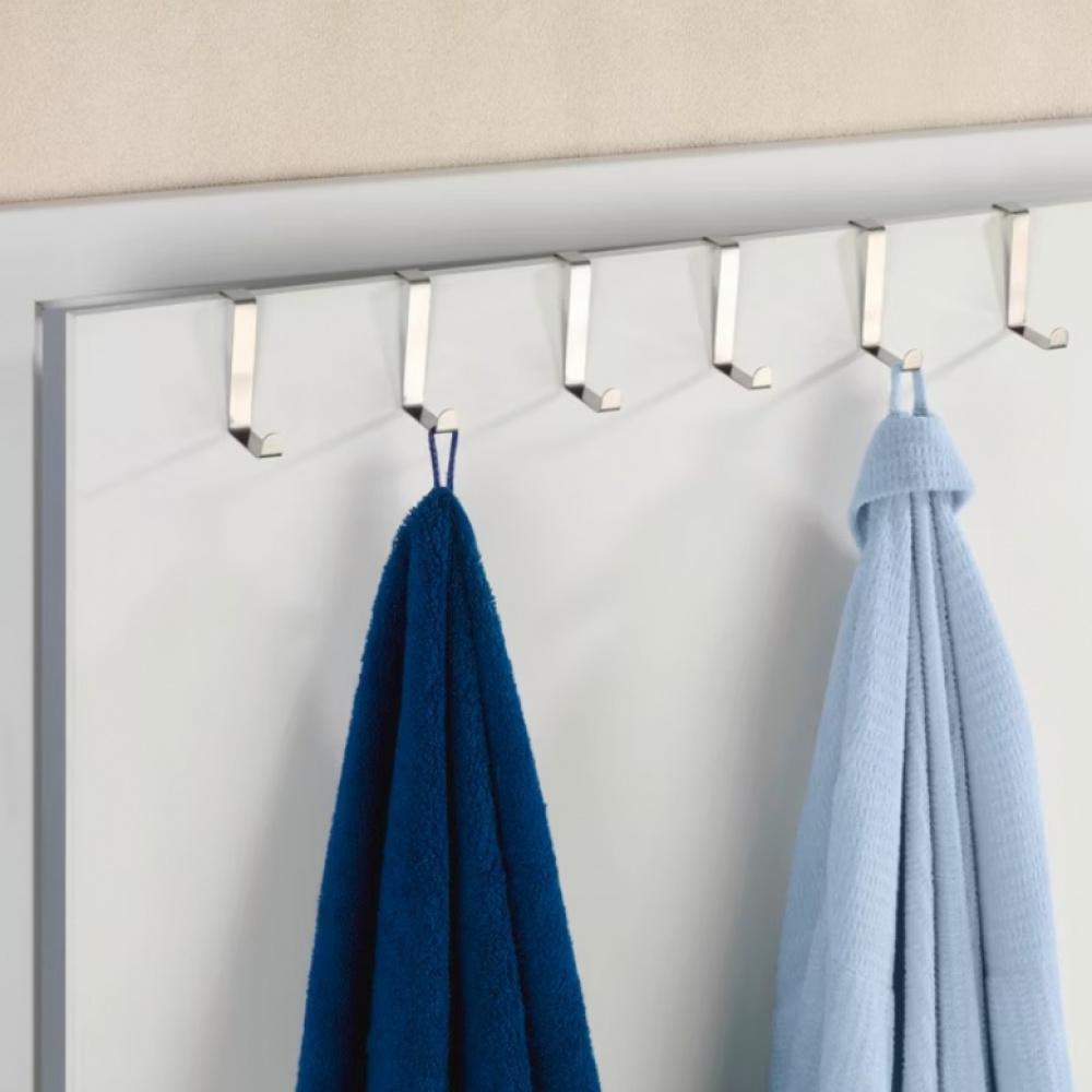 Hooks for cabinet door / door, Set of 6, TüRGARDEROBENHAKEN, Silver in the group Storage / Bedroom storage / Over door hooks at SmartaSaker.se (41549)