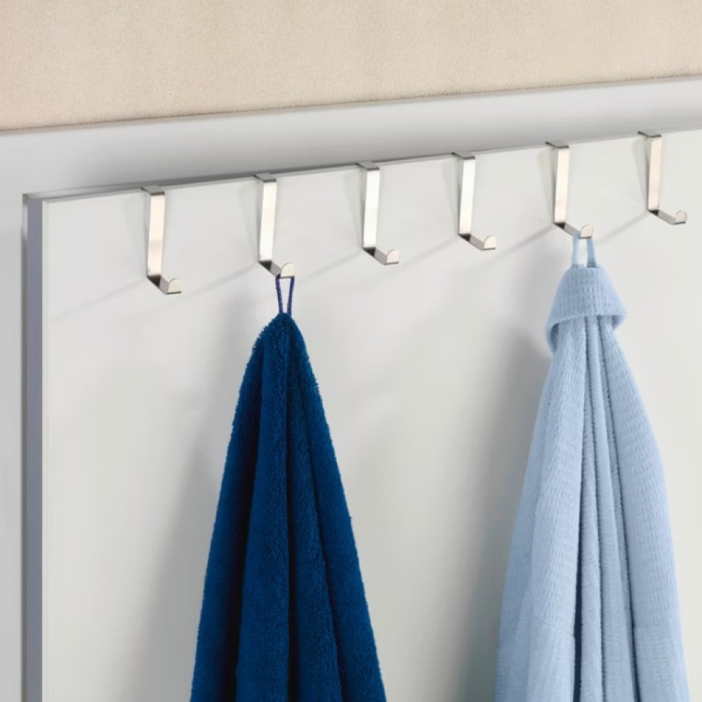 Hooks for cabinet door / door, Set of 6, TüRGARDEROBENHAKEN, Silver in the group Storage / Bedroom storage / Over door hooks at SmartaSaker.se (41549)