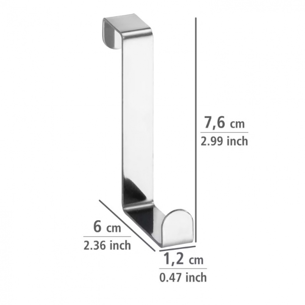 Hooks for cabinet door / door, Set of 6, TüRGARDEROBENHAKEN, Silver in the group Storage / Bedroom storage / Over door hooks at SmartaSaker.se (41549)