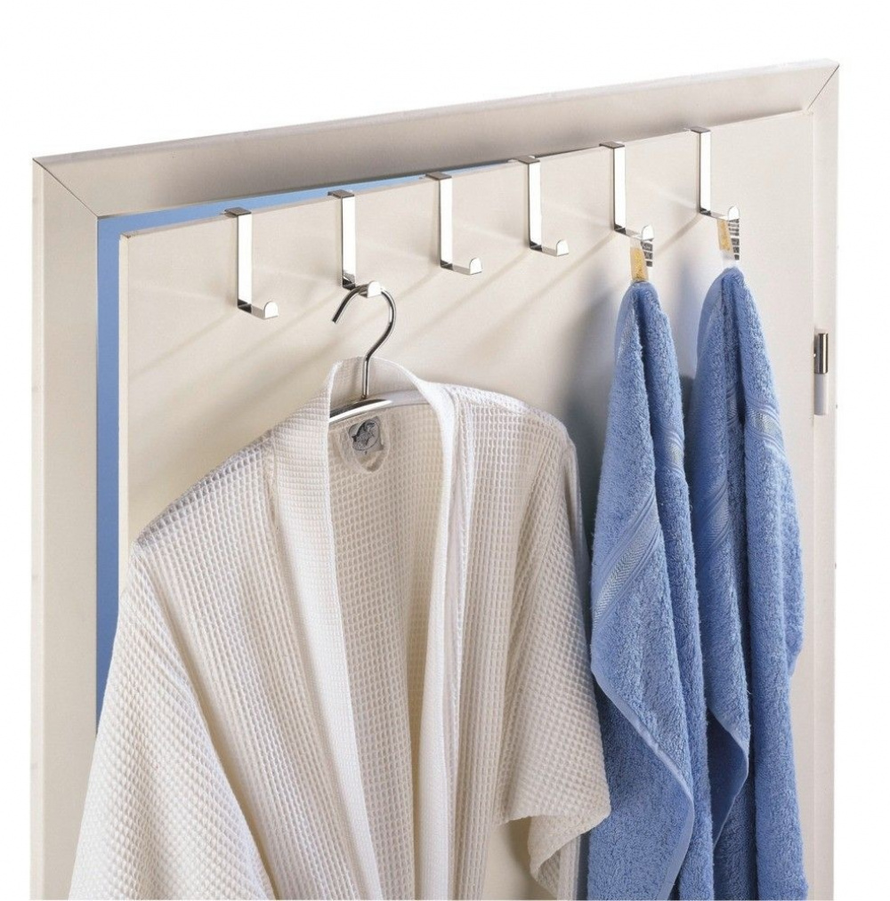 Hooks for cabinet door / door, Set of 6, TüRGARDEROBENHAKEN, Silver in the group Storage / Bedroom storage / Over door hooks at SmartaSaker.se (41549)