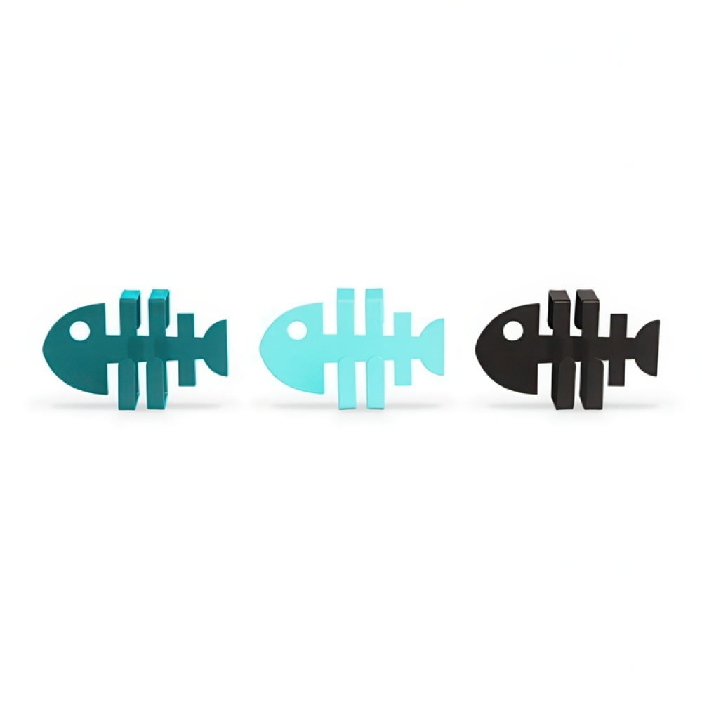 Hooks for cabinet doors, Set of 3, FISH 4,8 x 4,5 x H 9 cm , Blue in the group Storage / Bedroom storage / Over door hooks at SmartaSaker.se (41551)