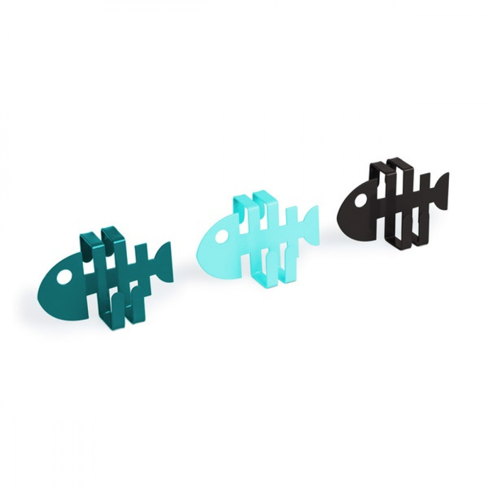 Hooks for cabinet doors, Set of 3, FISH 4,8 x 4,5 x H 9 cm , Blue in the group Storage / Bedroom storage / Over door hooks at SmartaSaker.se (41551)