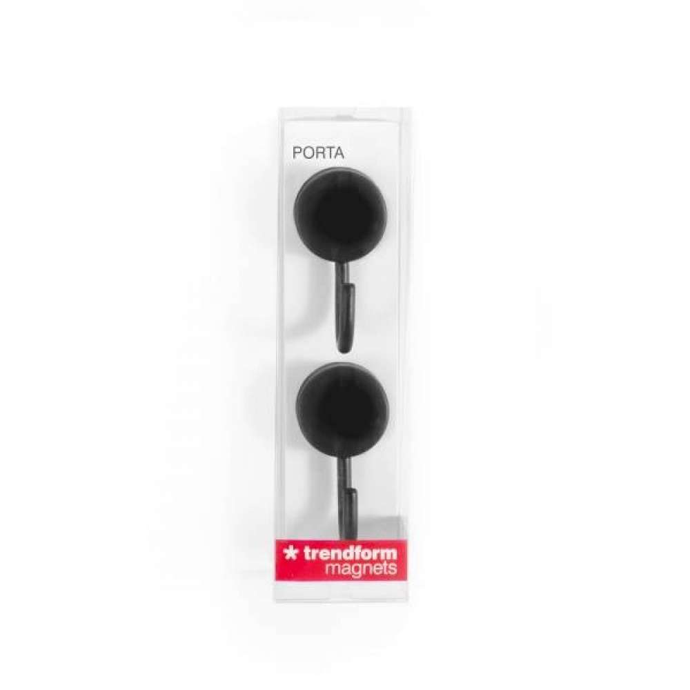 Hooks Magnetic, Set of 2, PORTA, Ø 2,5 x H 5 cm, Black in the group Storage / Magnets and adhesives / Magnetic Hooks at SmartaSaker.se (41557)