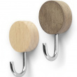 Hooks Magnetic, Set of 2, WOOD, Ø 2,5 cm x H 4,5 cm, Valnut / Nature Hooks Magnetic, Set of 2, WOOD, Ø 2,5 cm x H 4,5 cm, Valnut / Nature