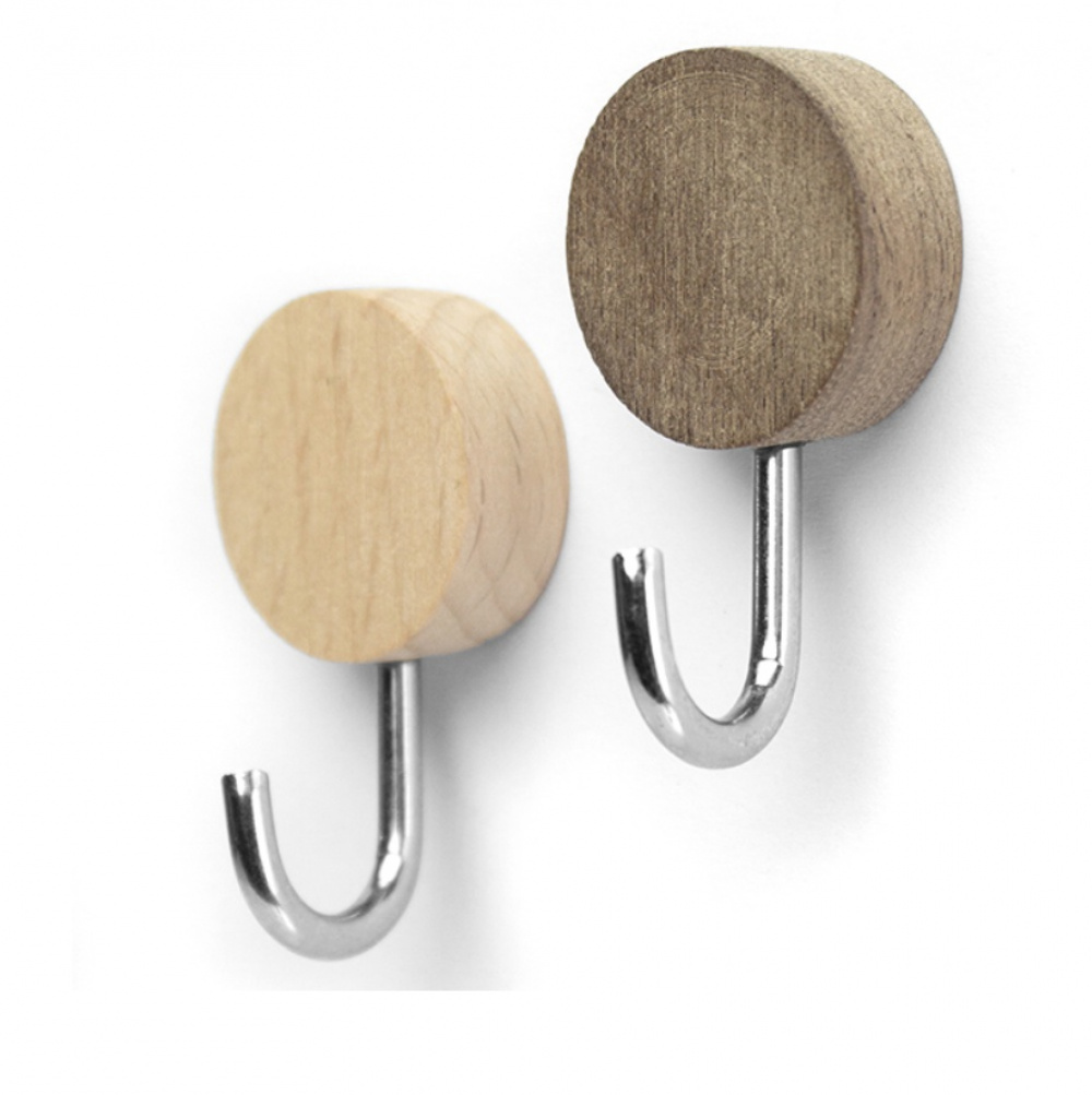 Hooks Magnetic, Set of 2, WOOD, Ø 2,5 cm x H 4,5 cm, Valnut / Nature in the group Storage / Magnets and adhesives / Magnetic Hooks at SmartaSaker.se (41560)