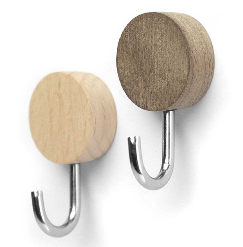 Hooks Magnetic, Set of 2, WOOD, Ø 2,5 cm x H 4,5 cm, Valnut / Nature in the group Storage / Magnets and adhesives / Magnetic Hooks at SmartaSaker.se (41560)