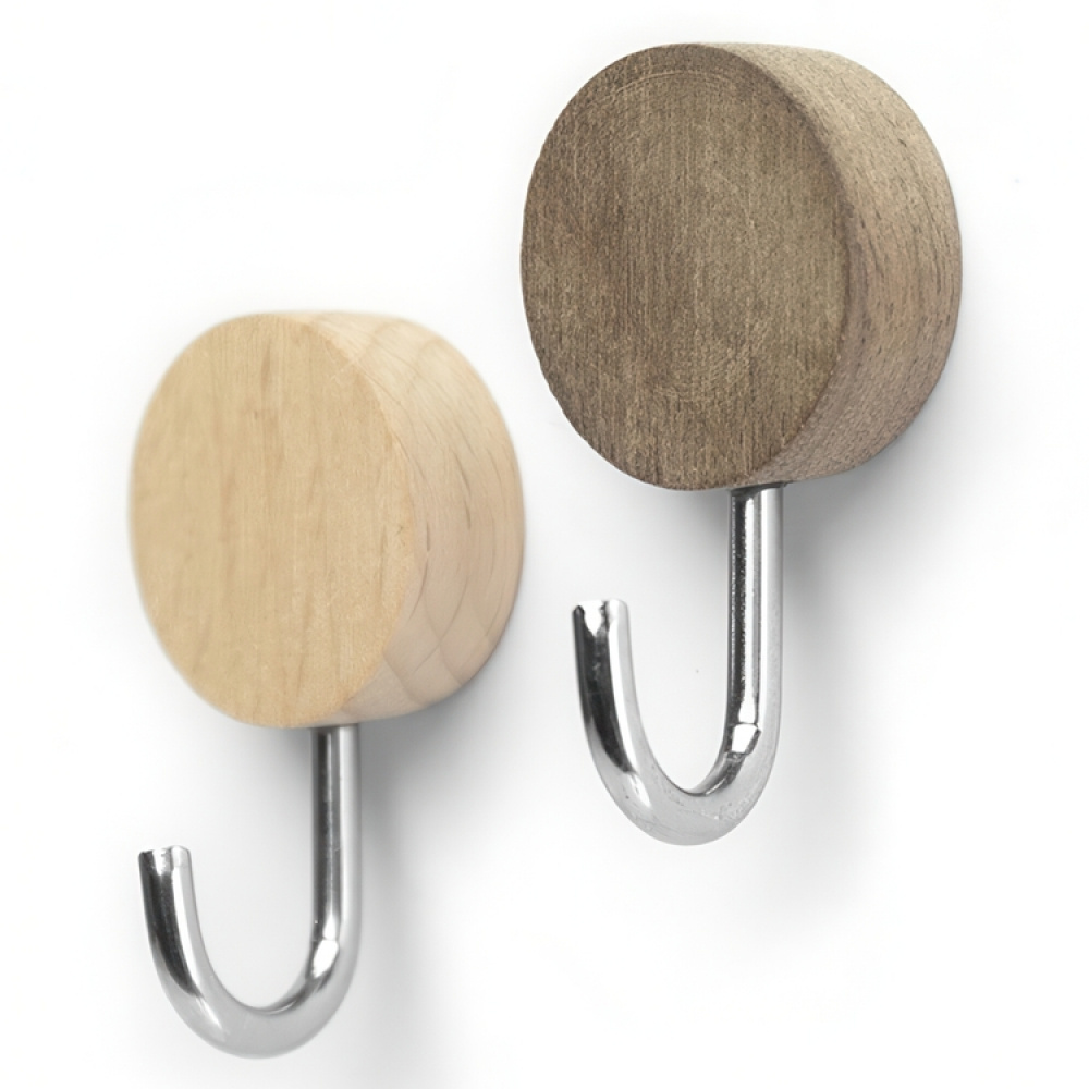 Hooks Magnetic, Set of 2, WOOD, Ø 2,5 cm x H 4,5 cm, Valnut / Nature in the group Storage / Magnets and adhesives / Magnetic Hooks at SmartaSaker.se (41560)
