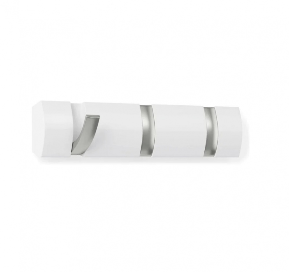 Hook Rack, UMBRA FLIP 3 HOOK, White / Nickel in the group Storage / Hallway storage / Hooks and hangers at SmartaSaker.se (41562)