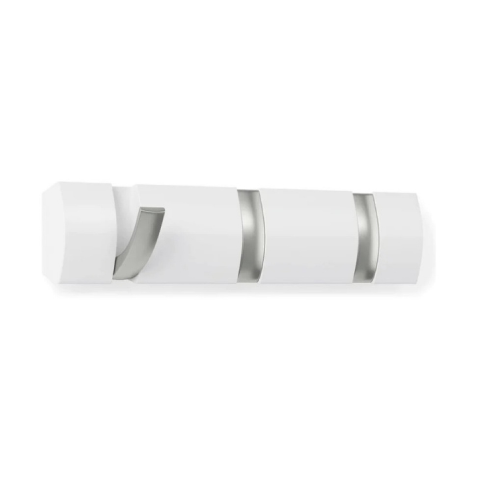 Hook Rack, UMBRA FLIP 3 HOOK, White / Nickel in the group Storage / Hallway storage / Hooks and hangers at SmartaSaker.se (41562)