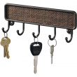 Key Rack with 5 hooks, TWILLO BRONZE, 20,5 x 3 x H 7 cm, Brown